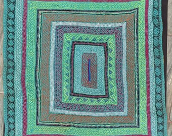 Accent Antique Handmade Needle Stitched Vintage Cotton Baby sashiko kantha Quilted Embroidery vintage sindhi Ethnic ralka,One of kind gift.