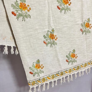 Boho Floral Cotton Throw Blanket | Handmade Block Print Sofa Throw | Bohemian Bedspread | Housewarming Gift | Couch Cover | Decorative Throw