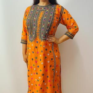 Vintage Tribal Balochi Kuchi Dress, Handmade Banjara Tunic, Afghani Ethnic Embroidered Boho Dress, Kohistani  Festival Wear