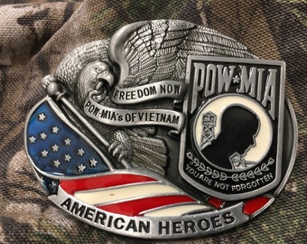 Vintage POW MIA Belt Buckle