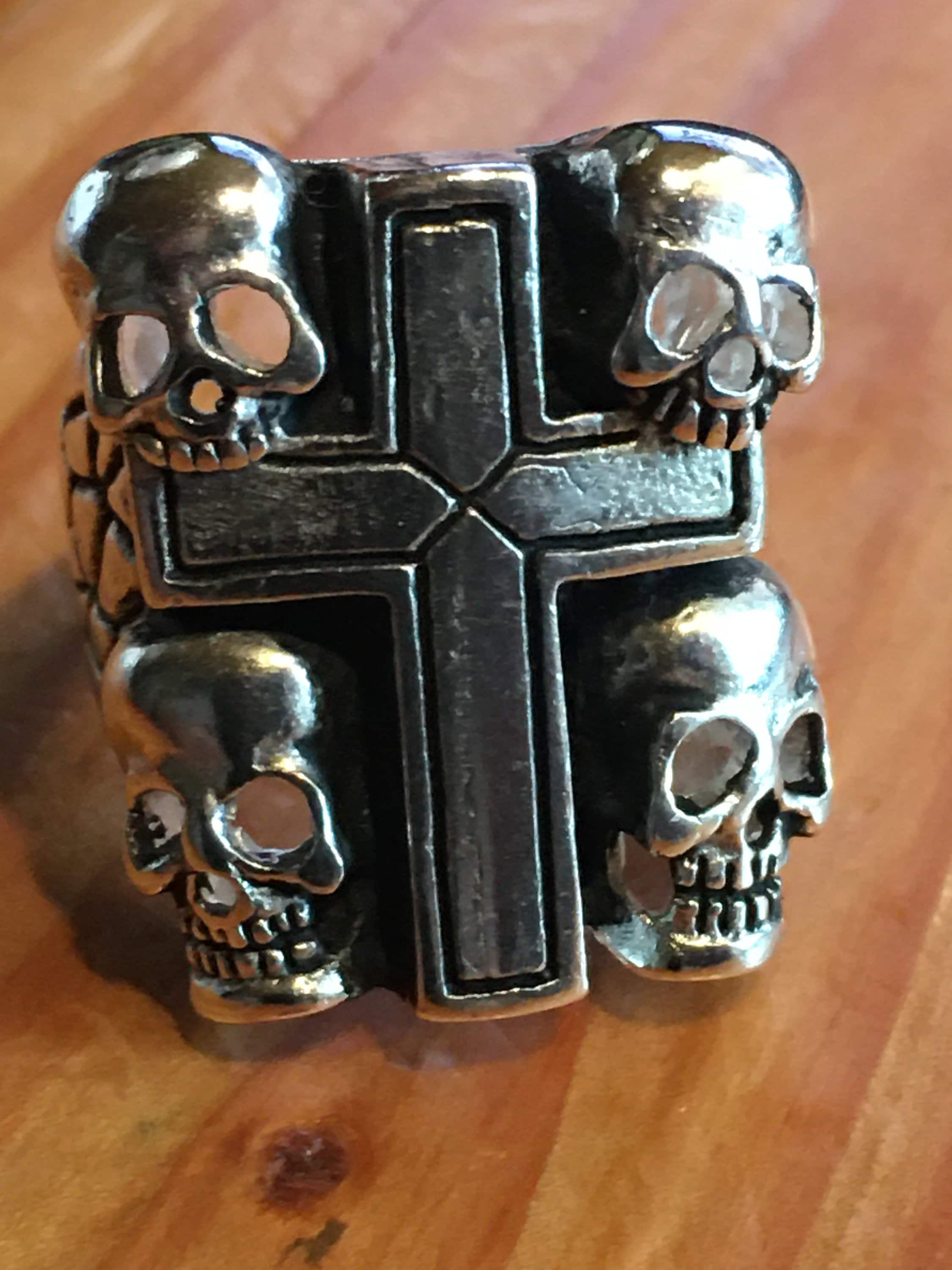 Cross and Skulls Eddie Munson Ring G & S Ring - Etsy