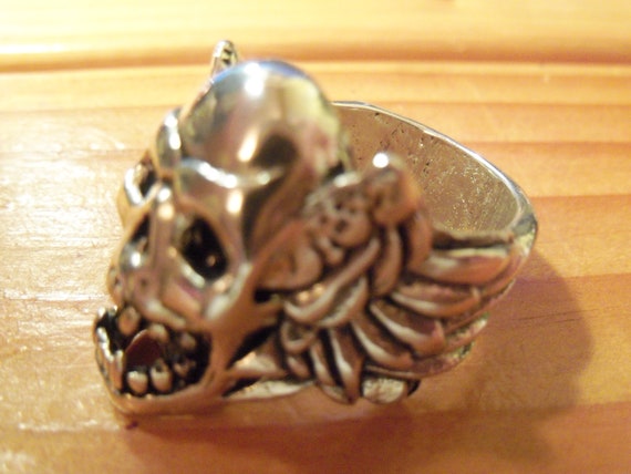 Vampire Demon W/ Wings Ring - image 3