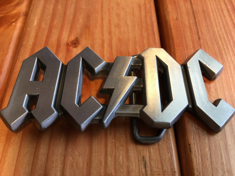 AC/DC Belt Buckle W/ Lightning Bolt You've Been - Etsy