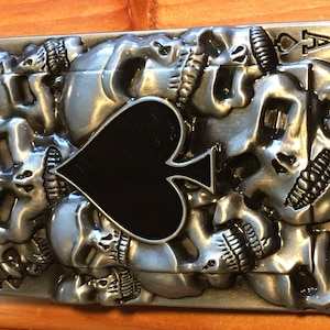 Ace of Spades Skull Belt Buckle