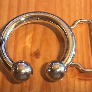 Non Captive Barbell Body Piercing Belt Buckle
