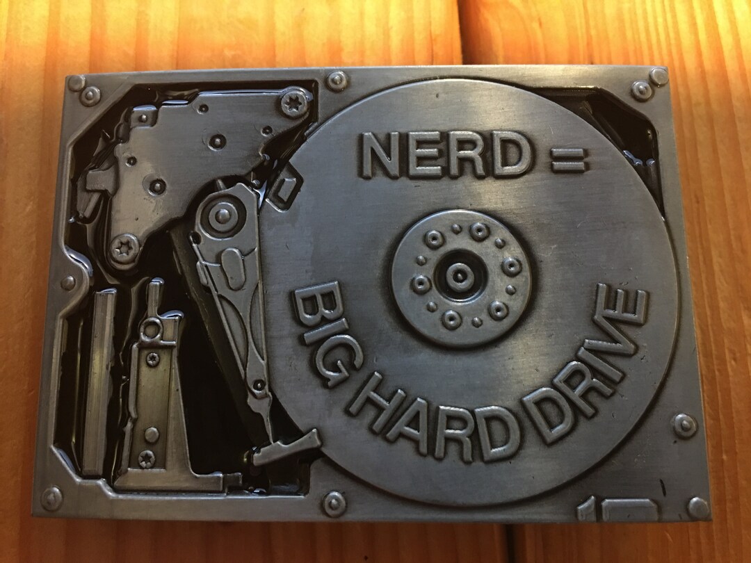 Nerd Big Hard Drive Belt Buckle Etsy