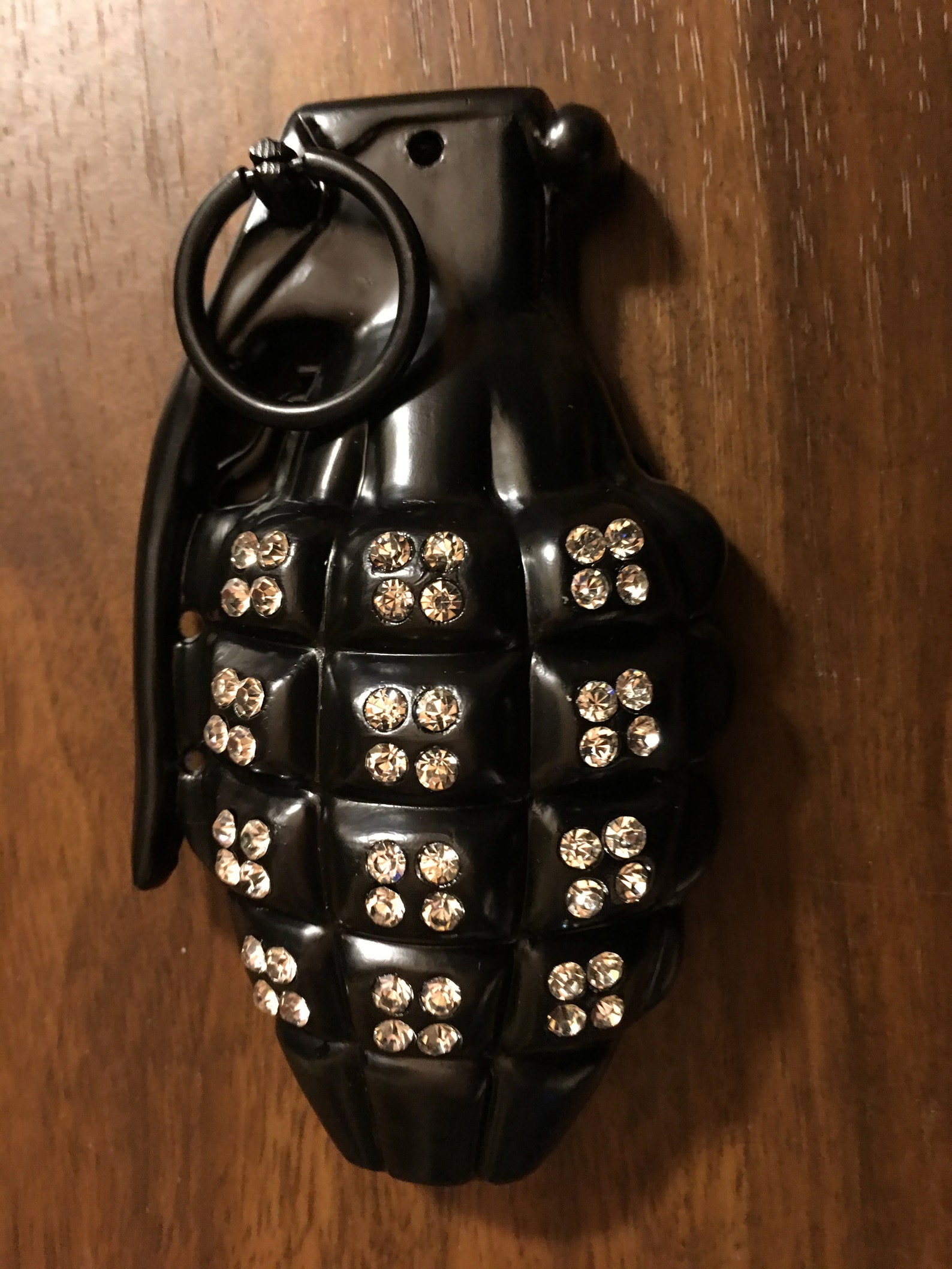 Black Bling Hand Grenade Belt Buckle Etsy