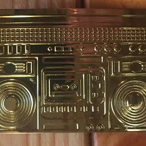 Gold Boom Box Belt Buckle