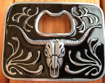 Longhorn Bottle Opener Belt Buckle