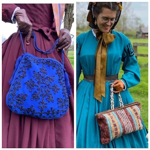 1850er Jahre Gehäkelte & Genähte Reisetaschen