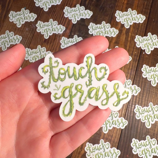 Touch Grass Sticker Etsy