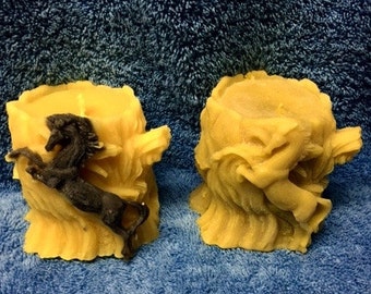 Beeswax Rearing Horse Candle