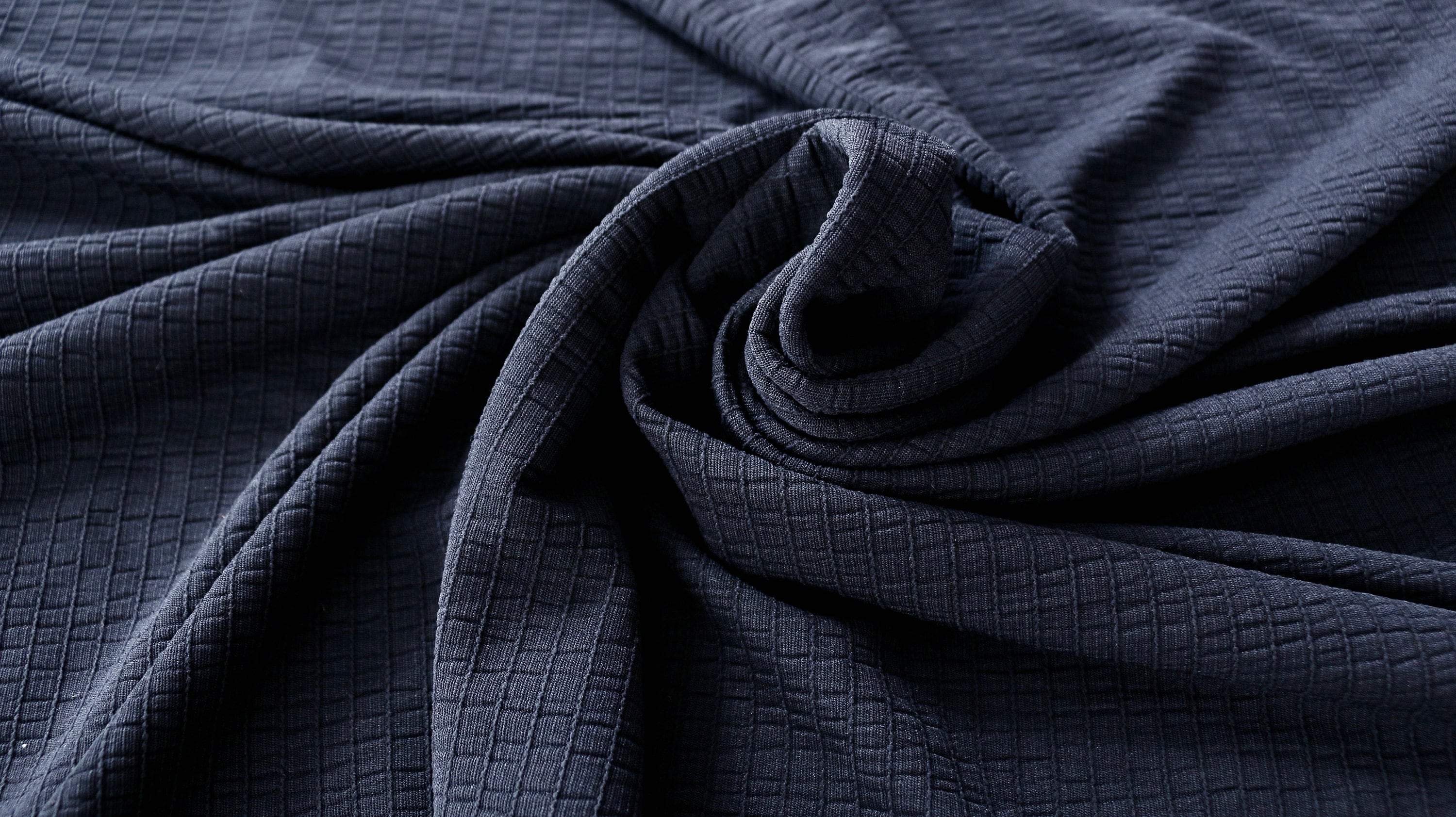 SEERSUCKER JERSEY FABRIC 2 way stretch Dark navy blue Etsy