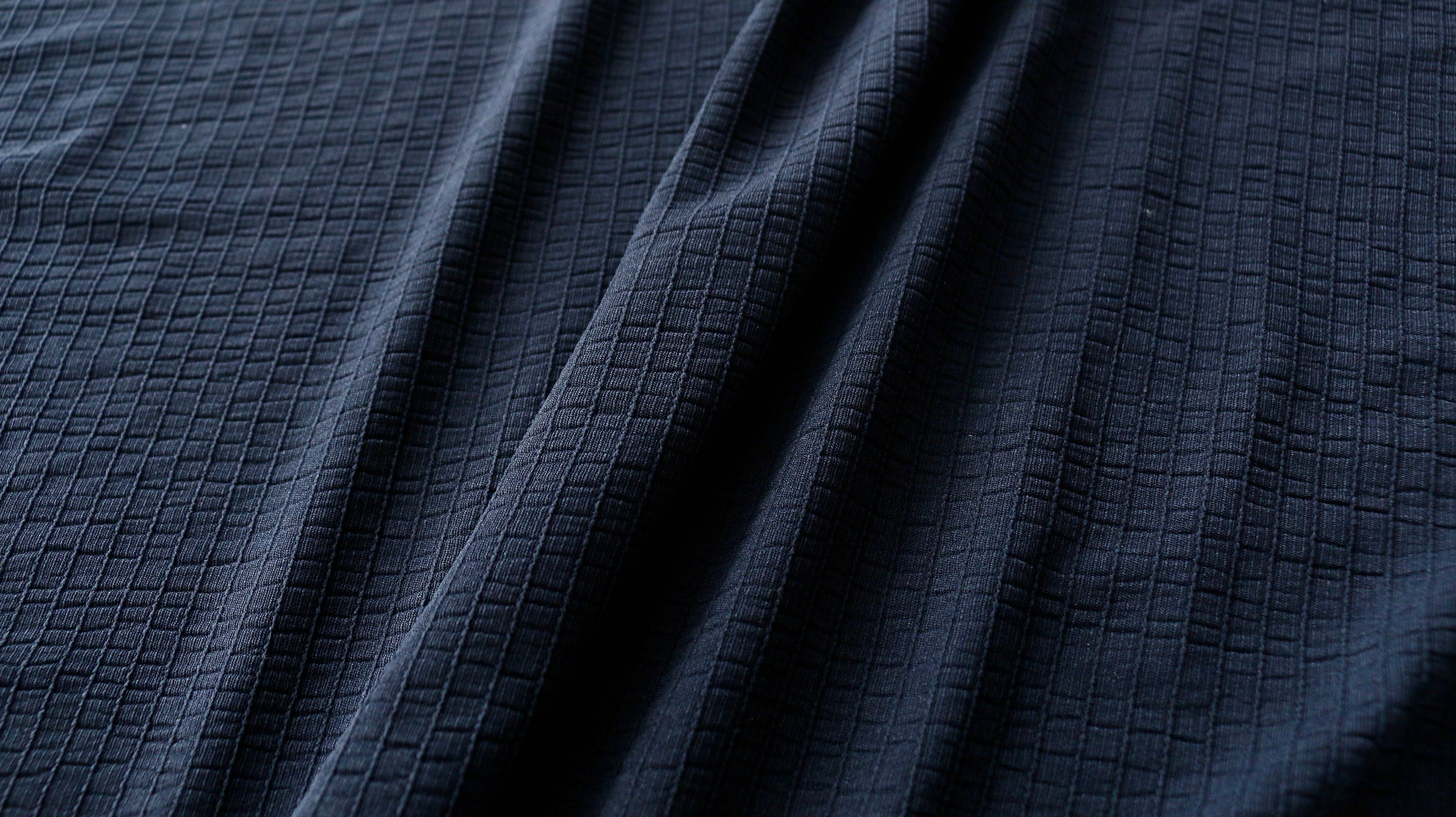 SEERSUCKER JERSEY FABRIC 2 way stretch Dark navy blue Etsy
