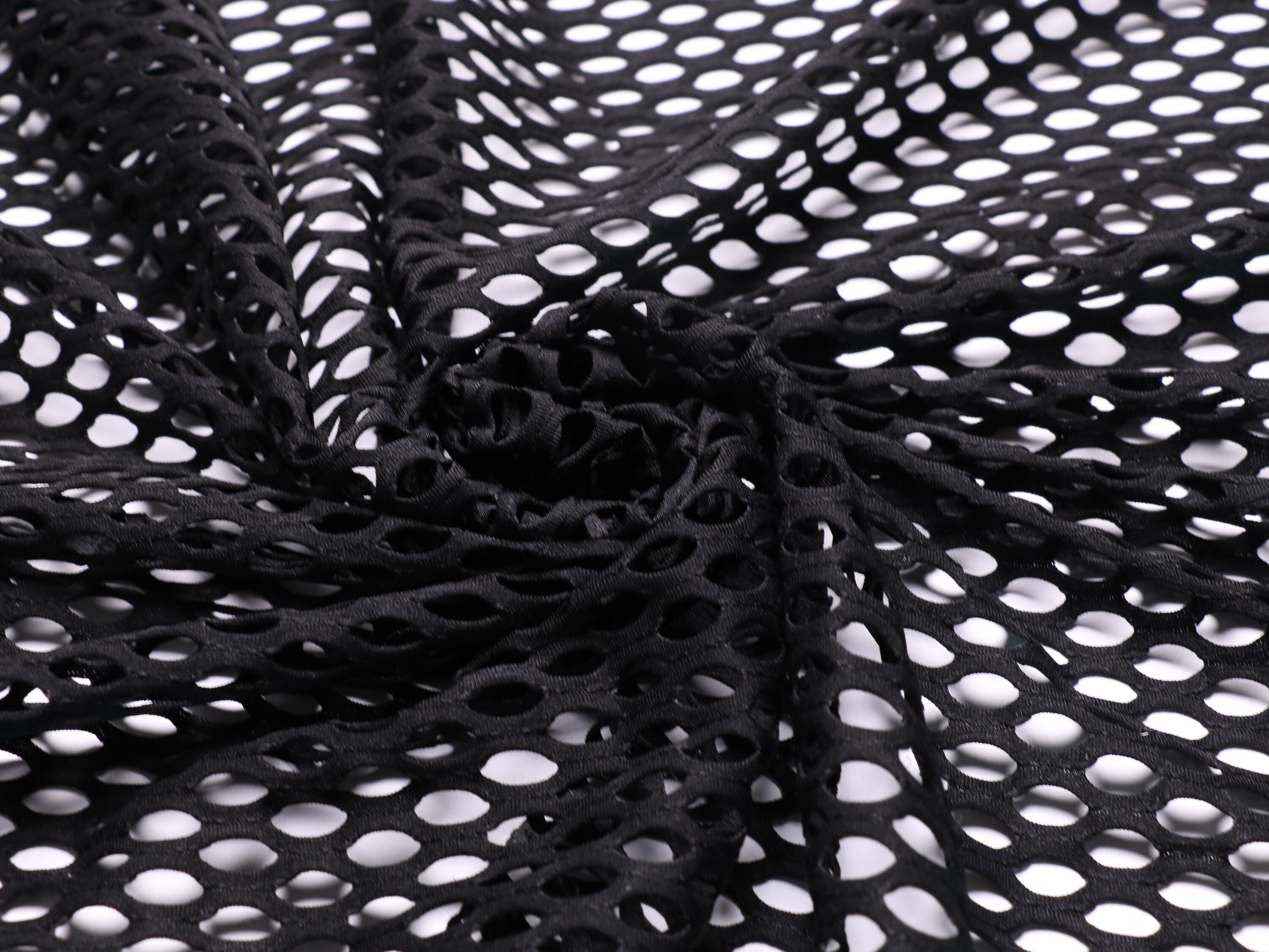 fabric Black colour 2way stretch Large holes Etsy