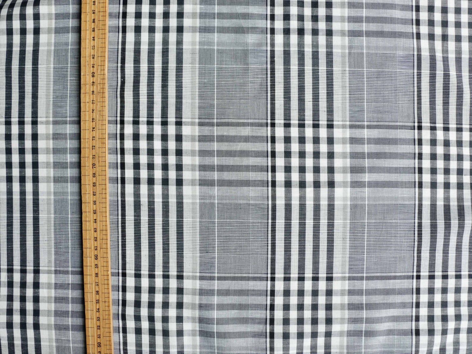 100% Cotton Fabric Check Design Off-white Charcoal Grey - Etsy