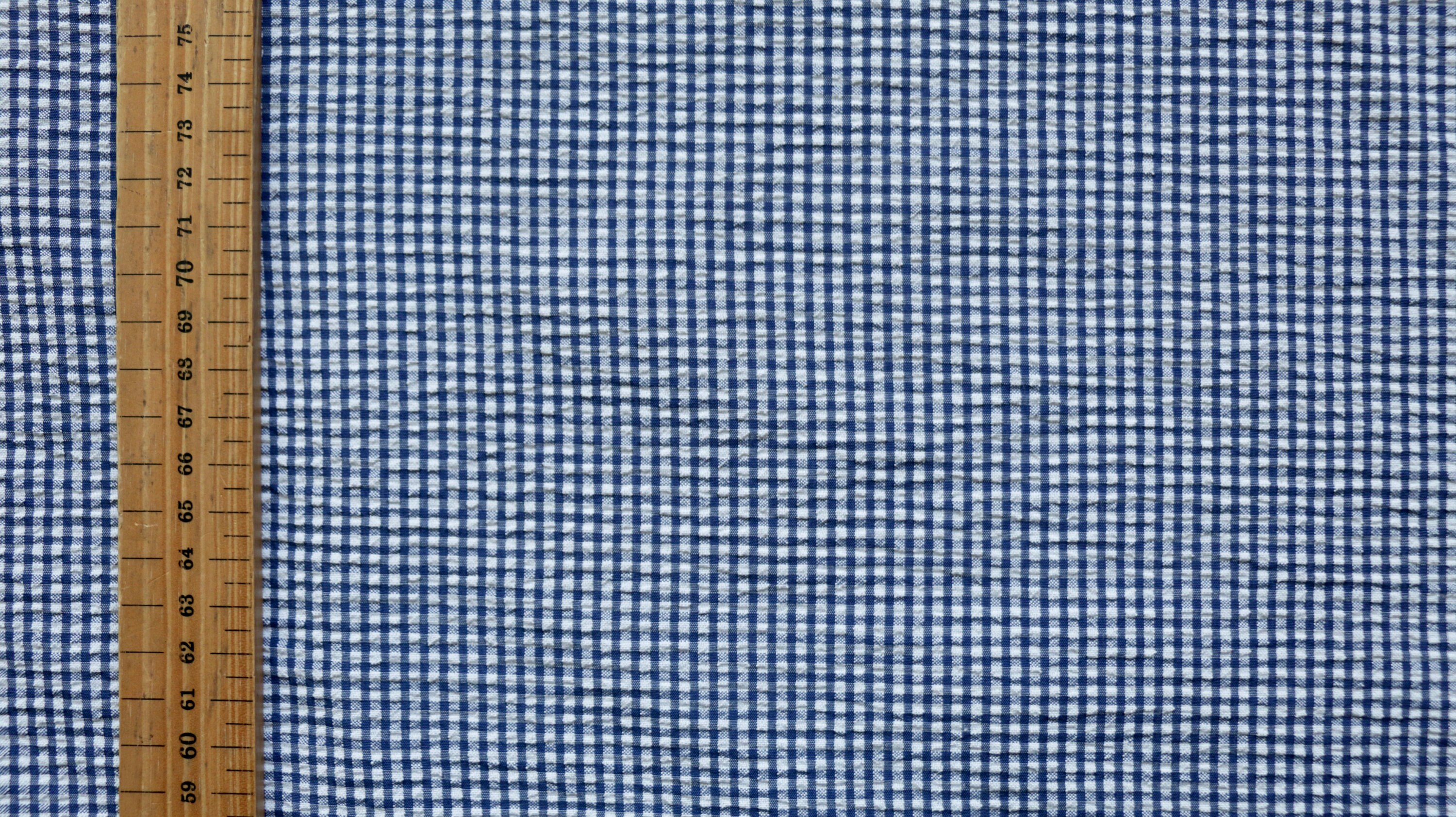 Seersucker fabric 1/12 gingham design Navy blue and Etsy