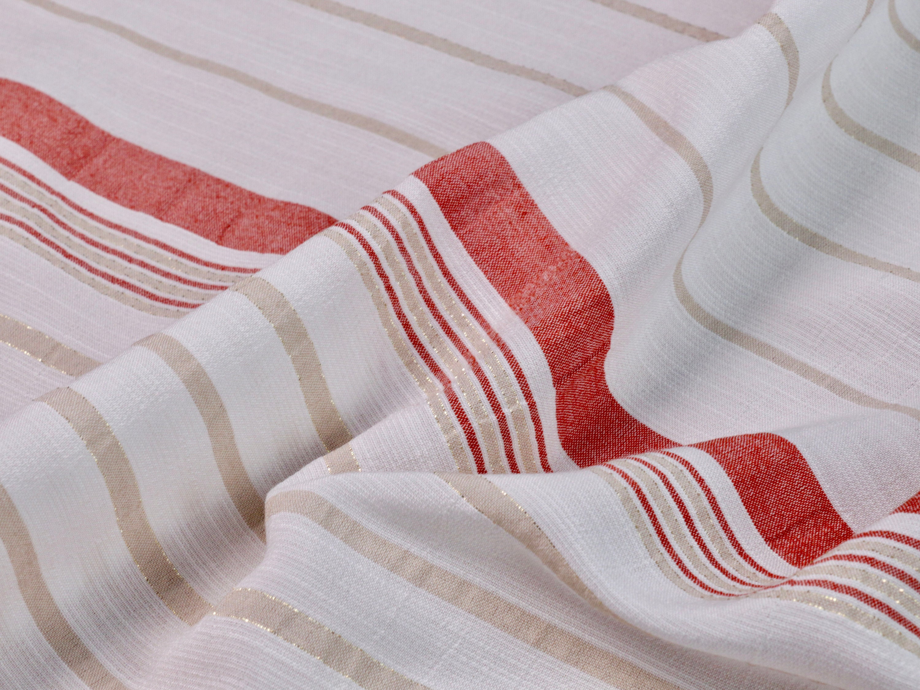 VISCOSE LAWN FABRIC Stripe design Gold lurex embellishment Etsy