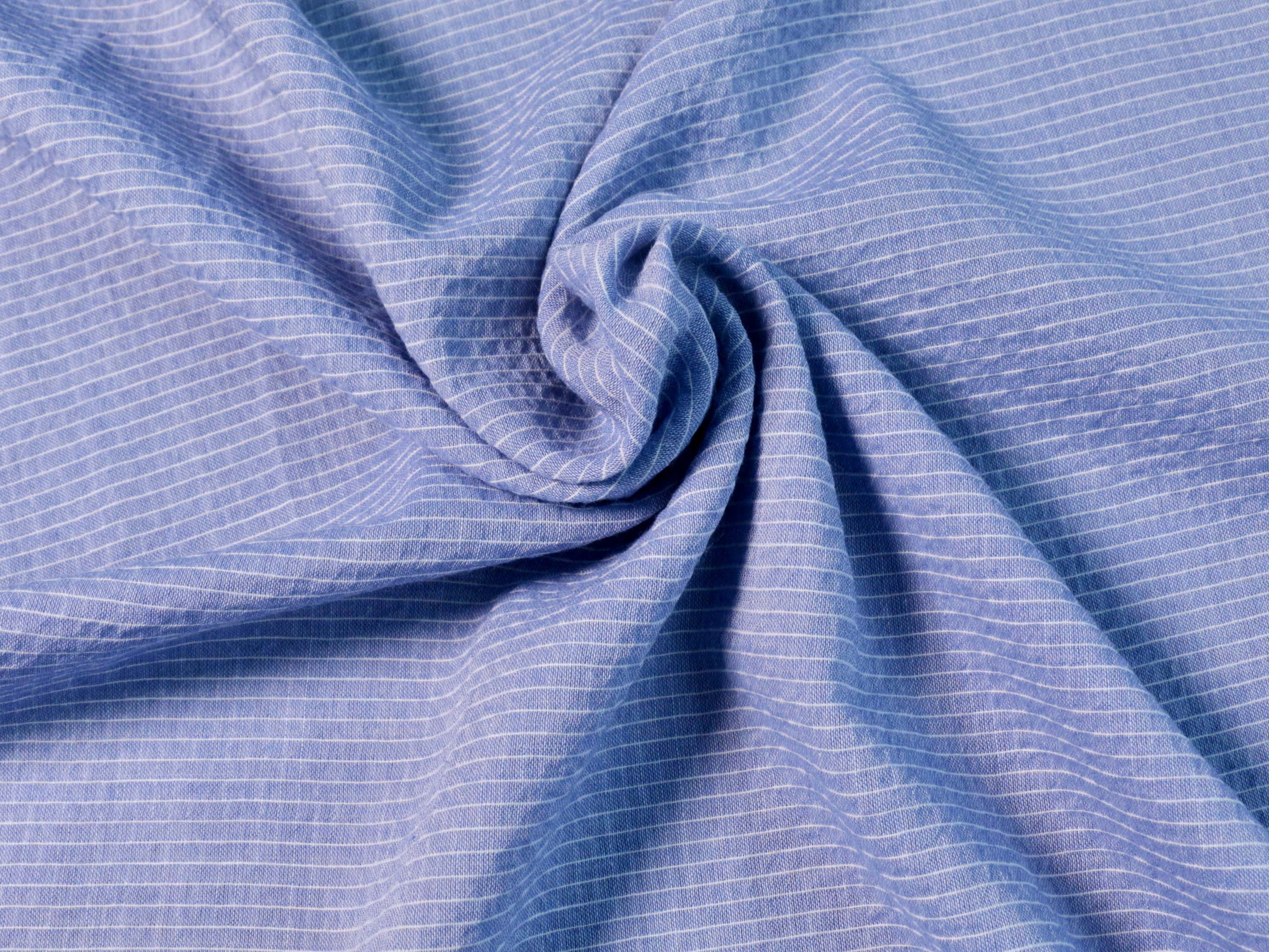 100 Cotton voile. fabric Stripe design Baby blue and Etsy