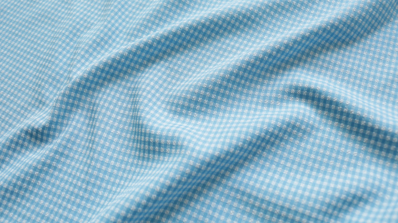 Seersucker fabric 1/8 gingham design Baby blue and Etsy
