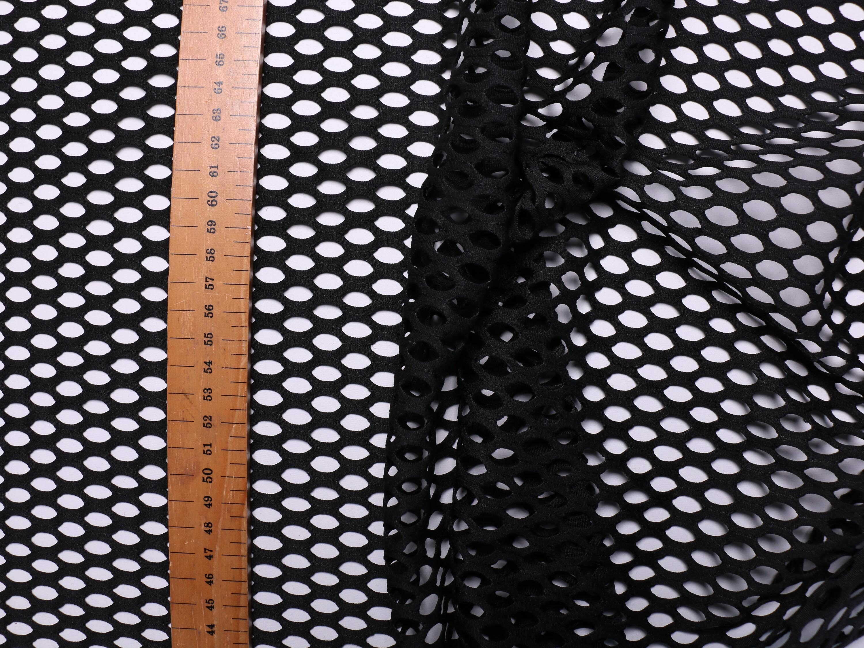 Fabric Black Colour 2way Stretch Large Holes Etsy Canada