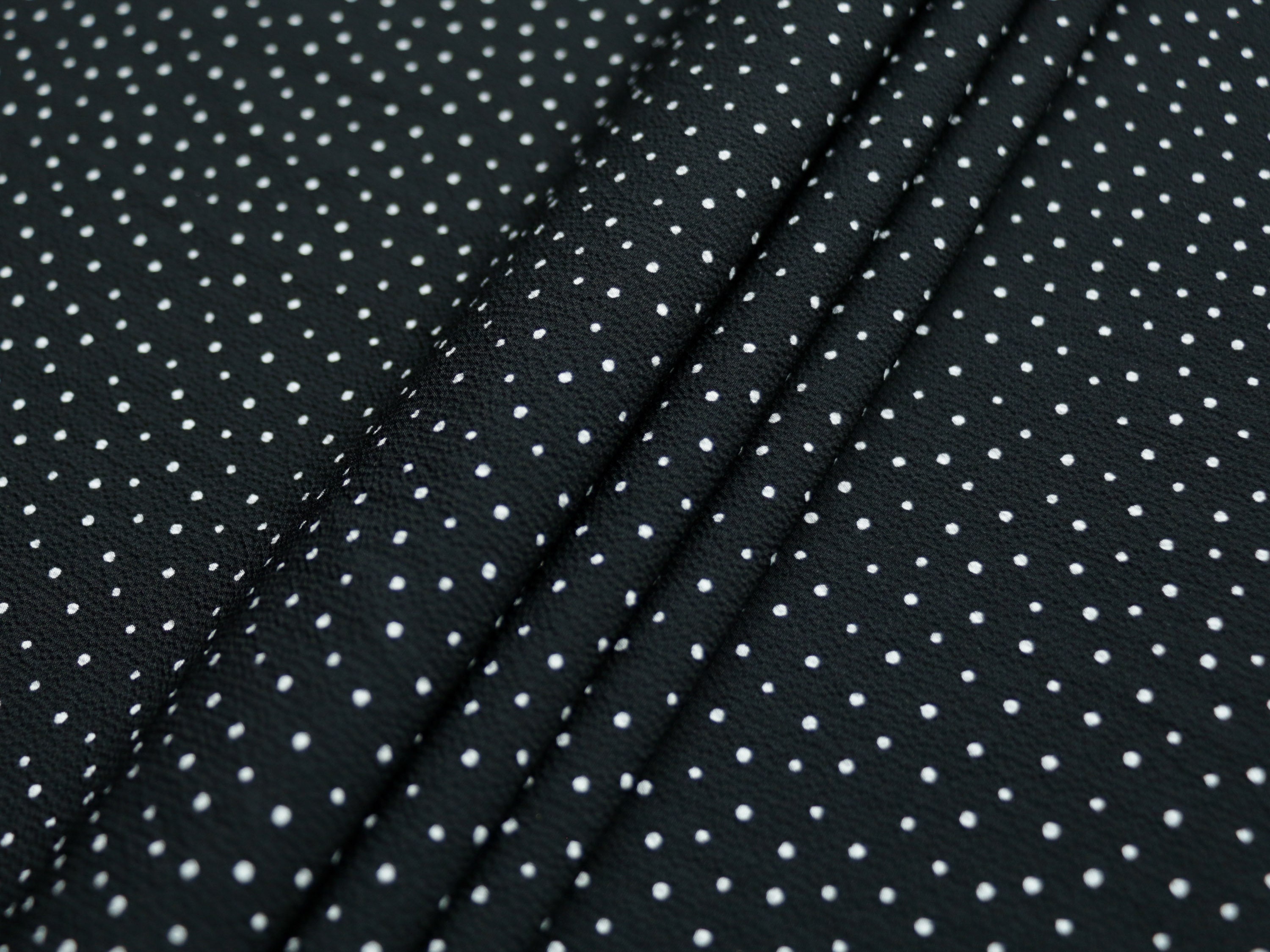 Bubble Crepe fabric Small dot design Black and off-white | Etsy