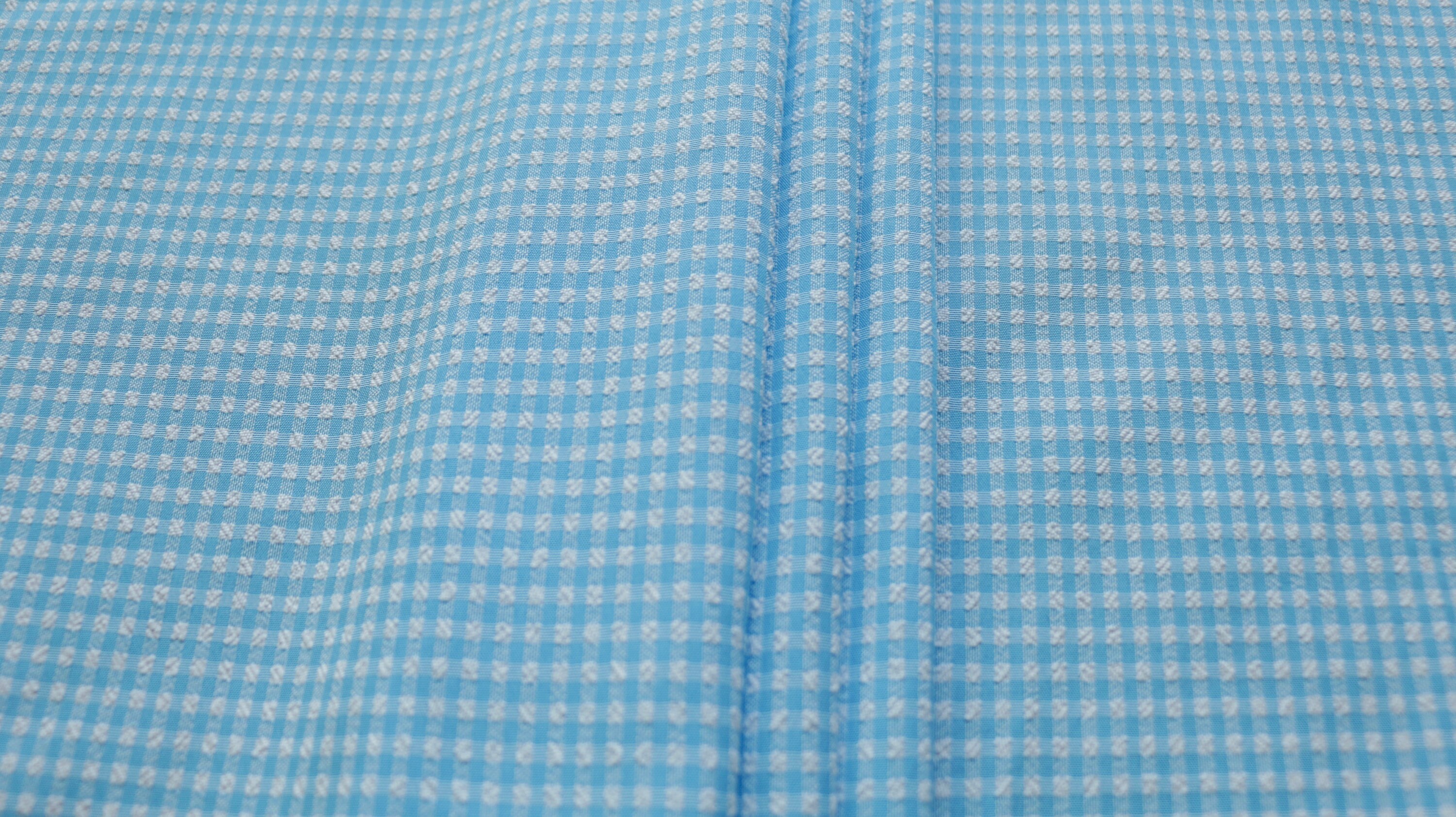 Seersucker fabric 1/8 gingham design Baby blue and Etsy