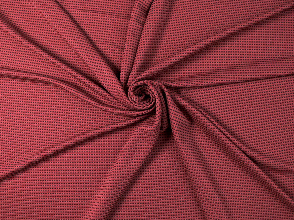 DOUBLE KNIT FABRIC Jacquard Dots and Strip Design Etsy
