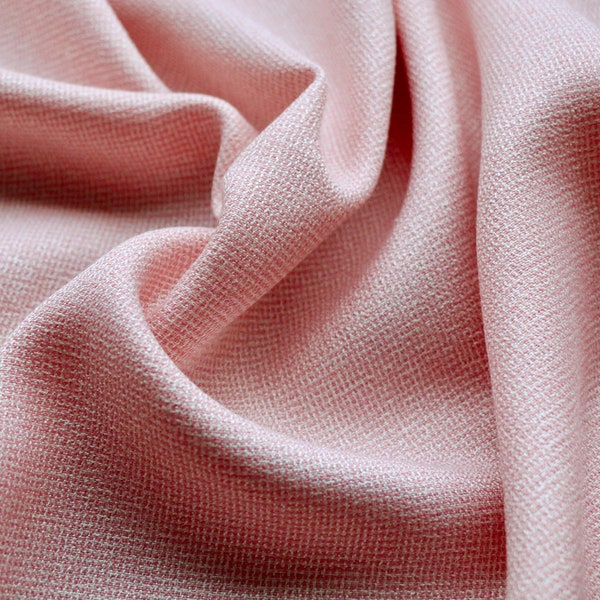 Double Crepe fabric - Small check design - Pink and off-white - Viscose blend - Dress fabric - 60" wide