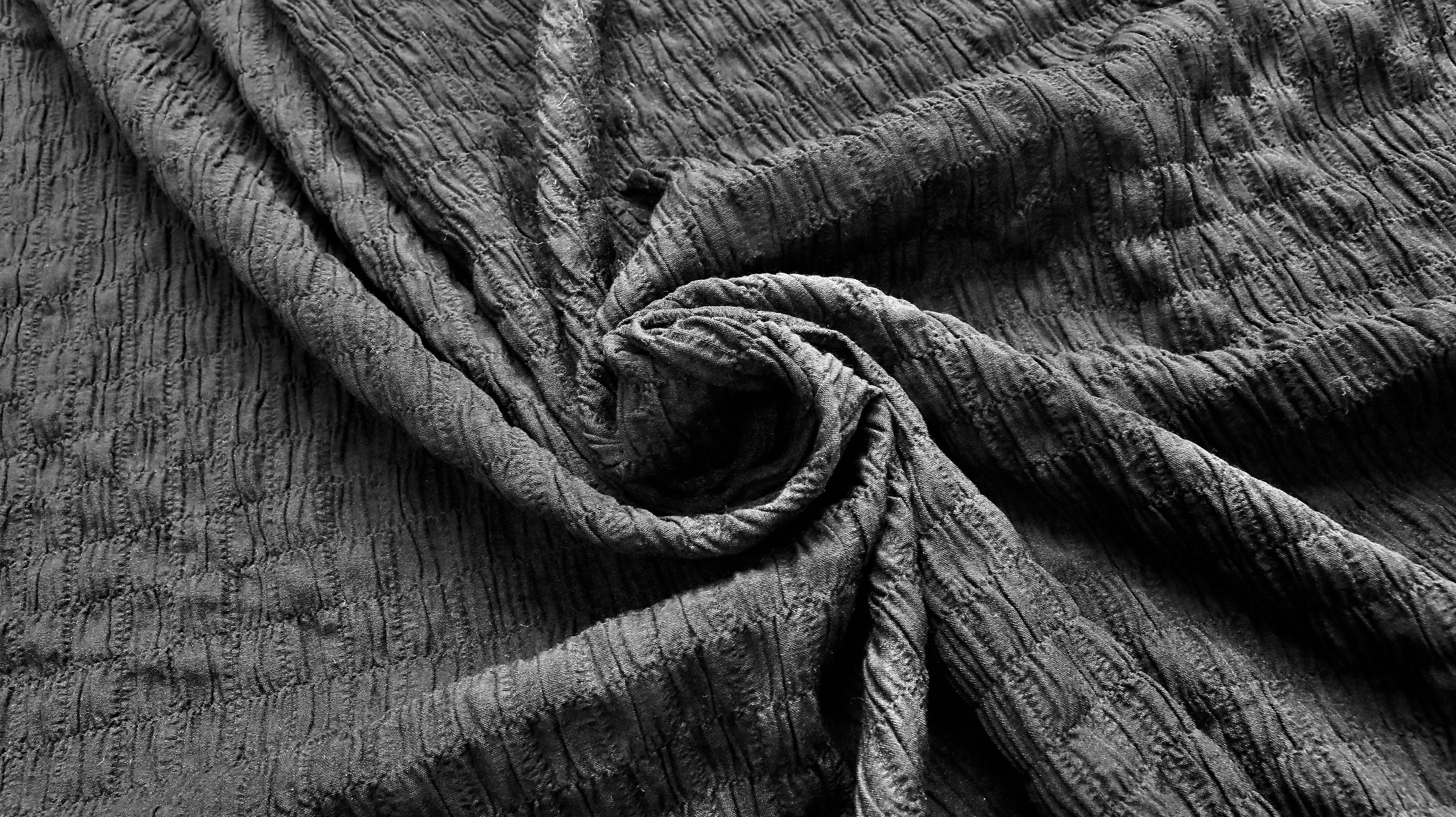 SHIRRED POLYCOTTON FABRIC Presmocked Black colour Etsy