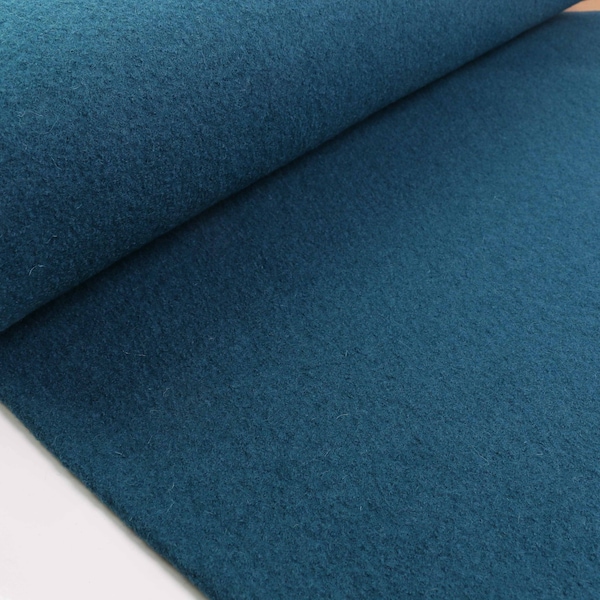 Boiled Wool fabric - Teal, mustard, black, navy, charcoal - 100% Wool - Dress fabric - 140cm wide