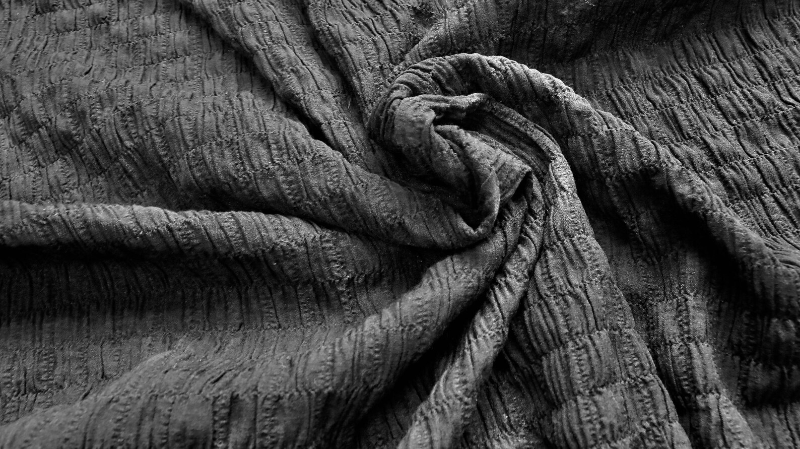 SHIRRED POLYCOTTON FABRIC Presmocked Black colour Etsy