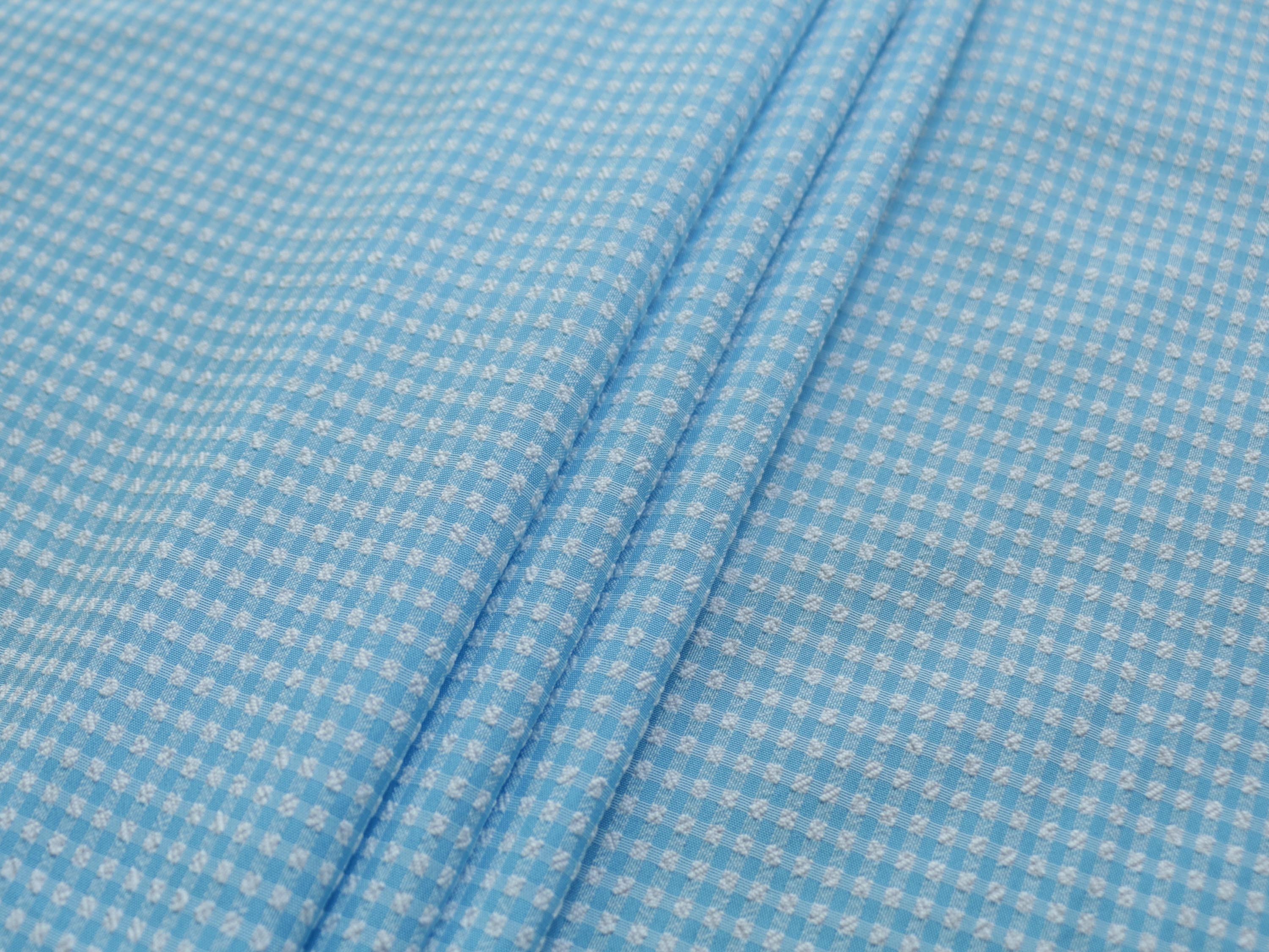Seersucker fabric 1/8 gingham design Baby blue and Etsy