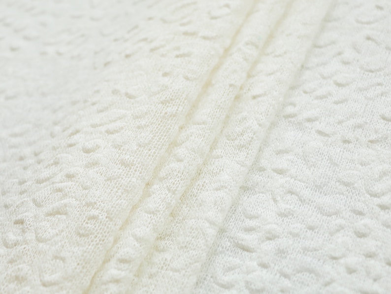 Loose Knit Fabric Emboss Effect Mint Green Offwhite and Etsy UK