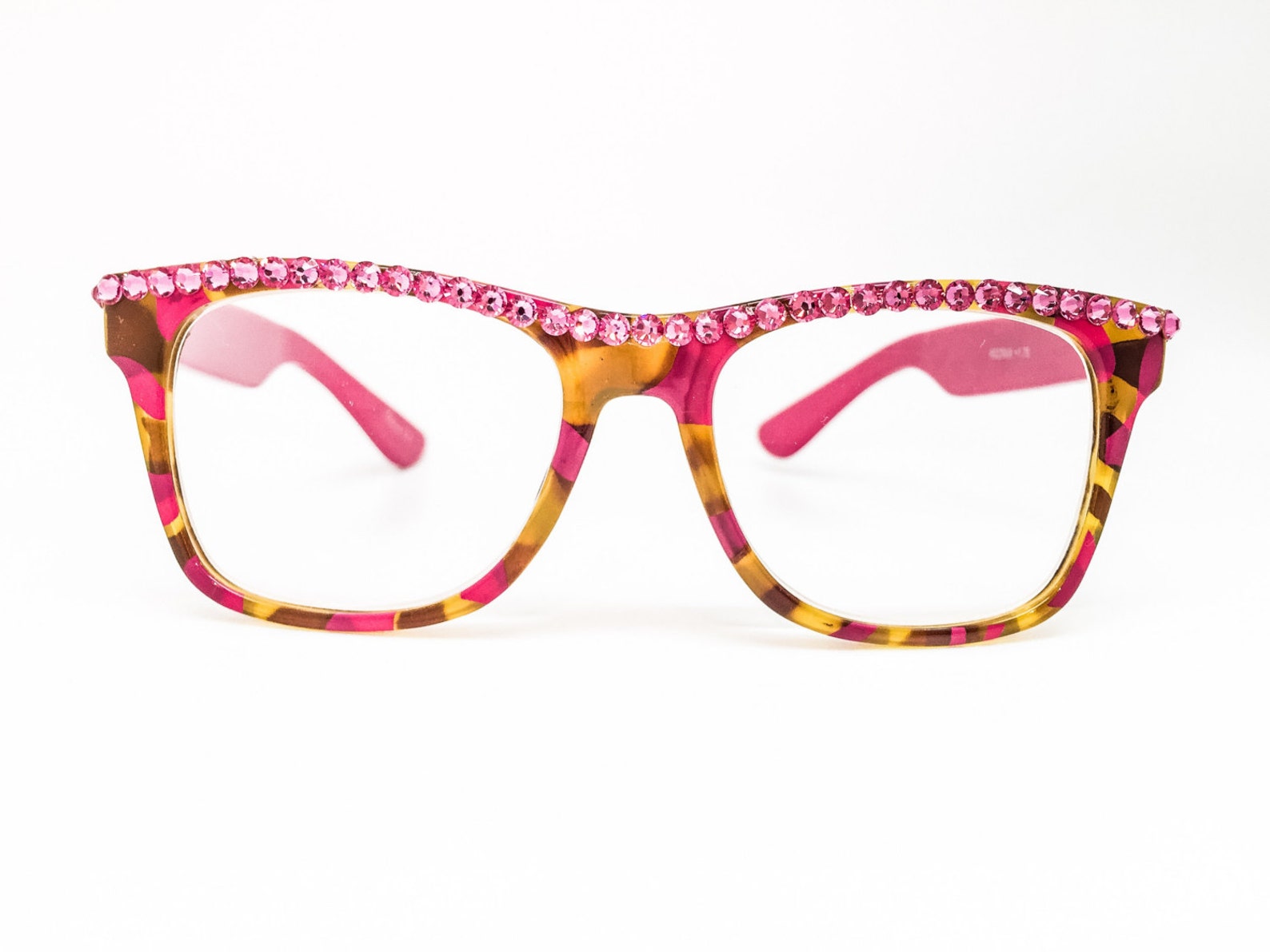 Color Me Pink reading Glasses With Swarovski Crystals Etsy