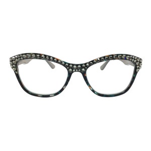 Gray Leopard Bling Reading Glasses With Swarovski Crystal Rhinestones ...