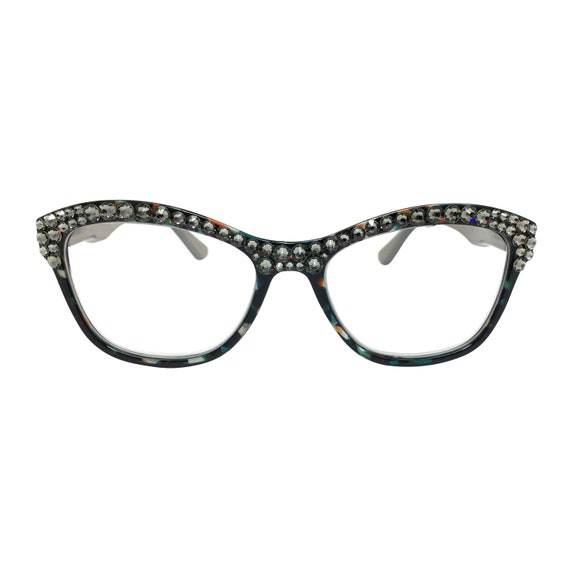 Gray Leopard Bling Reading Glasses with Swarovski Crystal | Etsy