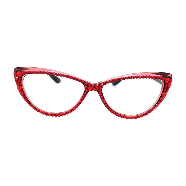 Cat Krazy - Red (Swarovski Crystal rhinestone reader glasses)