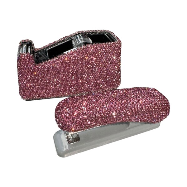 Red Rhinestone Stapler Stapler Tape Dispenser Set - Etsy
