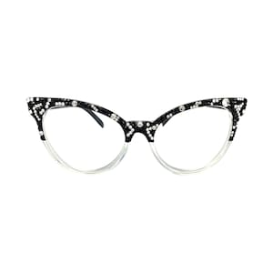 Oversized Zebra Print Cat Eye Swarovski Crystal Reading Glasses