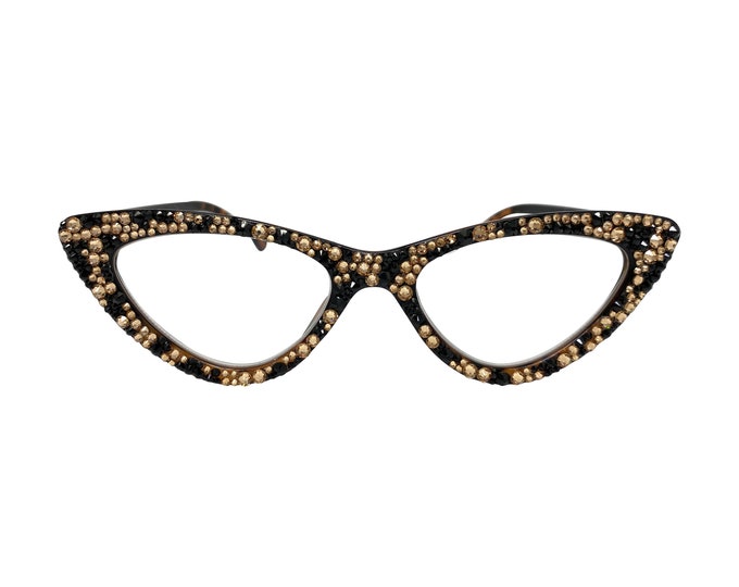 Leopard Print Cateye Reading Glasses With Swarovski Crystals Bling ...