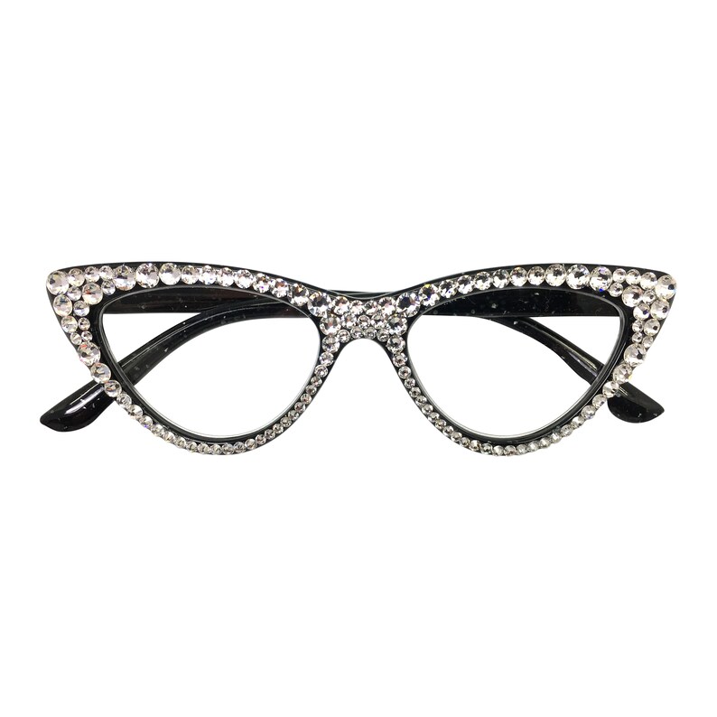 Cateye Reading Glasses with Swarovski Crystal Rhinestone Bling | Etsy