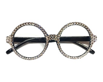 Magoo Madness - Grandes lunettes de lecture rondes Swarovski (lunettes de lecture avec bling bling)
