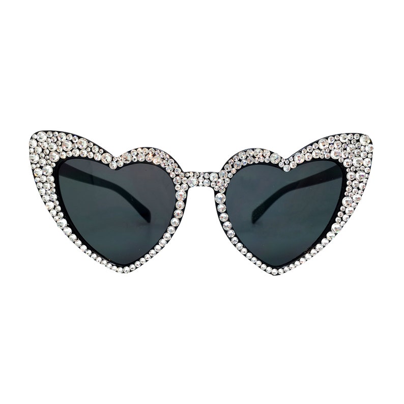 For Heart's Saint Heart Shape Sunglasses with Swarovski Crystal Rhinestone Bling image 1