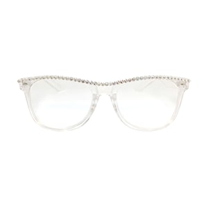 Lucite - Clear Reading Eye Glass Frames with Swarovski Crystal Bling