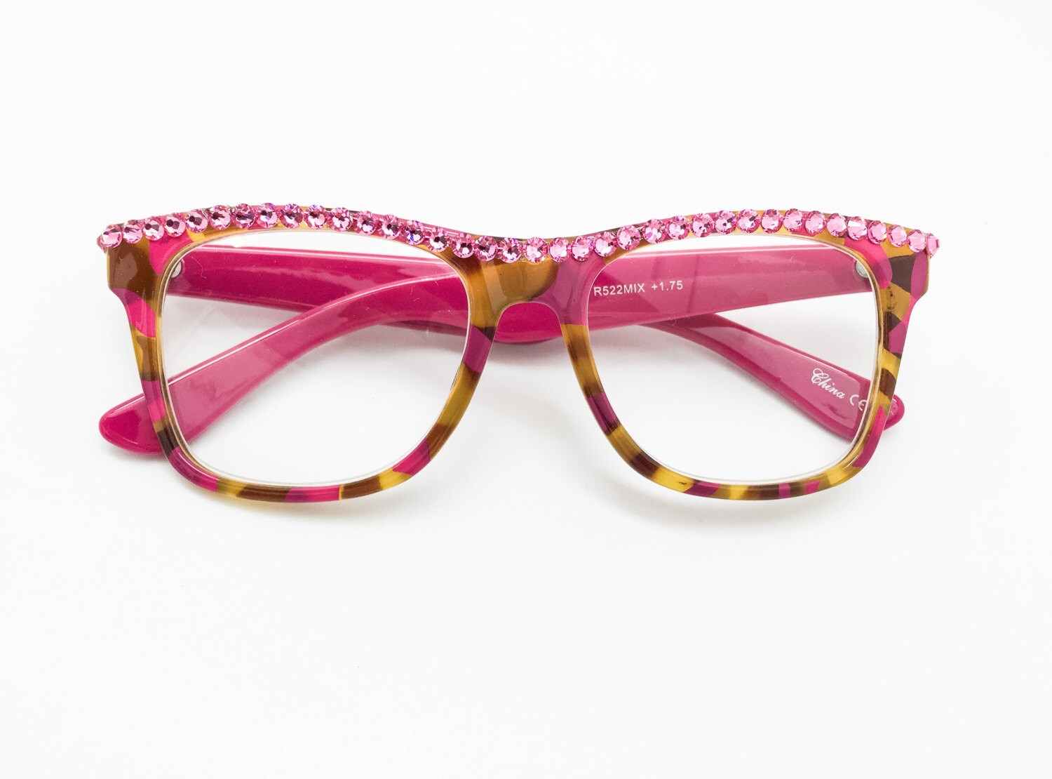 Color Me Pink reading Glasses With Swarovski Crystals Etsy