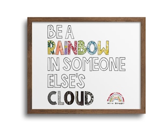 Maya Angelou Rainbow Art Print | Notecards - Inspirational Quote, Inspirational Poster, Rainbow Art Print, Maya Angelou Print