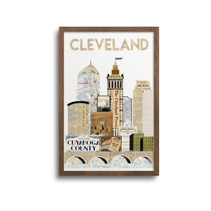 Traditional Cleveland Skyline Special Edition Print | Notecards - Cleveland City Poster, Cleveland Cards, Cleveland Cityscape Print