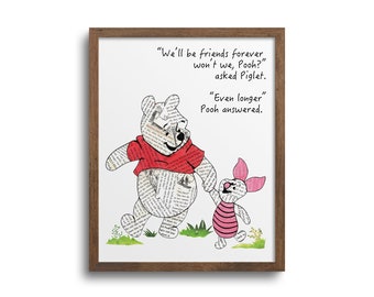 Winnie The Pooh Print | Notecards - Winnie The Pooh Quotes, 100 Acre, Nursery Art Prints, Winnie The Pooh Wall Art, Gender Neutral Wall Art