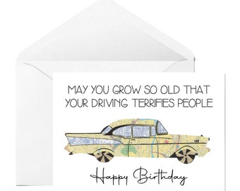 May You Grow So Old - Over The Hill, 50th Birthday Card, Getting Old Card, Funny Birthday Card, Snarky Card, Blank Birthday Card